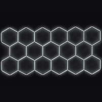Kompletní LED hexagonové svítidlo, velikost: 17 elementů 504 x 238 cm, teplota chromatičnosti: denní bílá 4500 K Kompletní LED hexagonové svítidlo, velikost: 17 elementů 504 x 238 cm, teplota chromatičnosti: denní bílá 4500 K