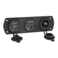 Trojit� z�suvka do panelu CL, Voltmetr, 2x USB nab�je�ka