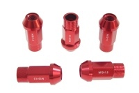 Sada kolových matic ALU matice JBR 50mm M12x1.5 - barva červená Sada kolových matic ALU matice JBR 50mm M12x1.5 - barva červená