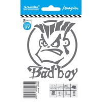 Samolepky na auto design BAD BOY silver (rozměr 8,1x9,8c Samolepky na auto design BAD BOY silver (rozměr 8,1x9,8c