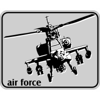 Samolepky na auto design Helicopter 3D Chrome (rozm�r 7,4 x 5,8 cm)