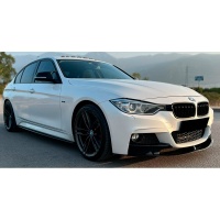 Oneway p�edn� spoiler BMW 3 F30 M-Pack -- rok v�roby 2012-2019 s bo�n�mi k�id�lky (Flaps) - leskl� �ern�
