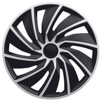Poklice na kola 14" model Turbo (barva střírbná/černá) - 4 kusy Poklice na kola 14" model Turbo (barva střírbná/černá) - 4 kusy