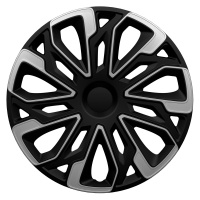 Poklice na kola 16" model Estoril (barva st��brn�/�ern�) - 4 kusy