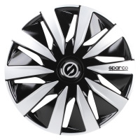 Poklice na kola Sparco 14" model Lazio (barva černá/stříbrná) - 4 kusy Poklice na kola Sparco 14" model Lazio (barva černá/stříbrná) - 4 kusy