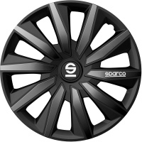 Poklice na kola Sparco 14" model Milano (barva černá/šedá) - 4 kusy Poklice na kola Sparco 14" model Milano (barva černá/šedá) - 4 kusy