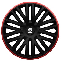 Poklice na kola Sparco 16" model Bergamo (barva černá/červená) - 4 kusy Poklice na kola Sparco 16" model Bergamo (barva černá/červená) - 4 kusy