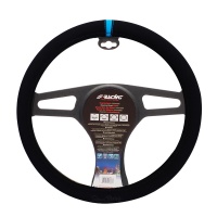 Potah na volant design CARRERA Look (mikroplyš) barva černá/modrá - pro volanty o průměru 37-39cm Potah na volant design CARRERA Look (mikroplyš) barva černá/modrá - pro volanty o průměru 37-39cm