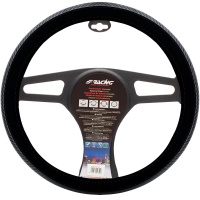Simoni Racing potah volantu Comfort � �ern� samet / karbonov� vzhled � 37�39 cm