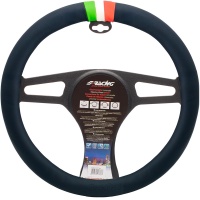 Simoni Racing potah volantu Pretty – černá ekokůže / italská vlajka – 37–39 cm Simoni Racing potah volantu Pretty – černá ekokůže / italská vlajka – 37–39 cm
