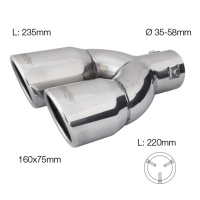 Simoni Racing koncovka výfuku dvojitá PRAVÁ kulatá nerez (průměr 2x70mm, délka 220mm) Simoni Racing koncovka výfuku dvojitá PRAVÁ kulatá nerez (průměr 2x70mm, délka 220mm)