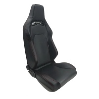 Sportovn� sedadlo model VGR �ern� syntetick� k��e + �erven� stehy, sklopn� s nastaviteln�m op�radlem (pou�iteln� na pravou i levou stranu) v�etn� UNI pojezd�