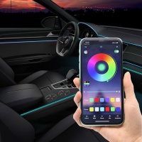 AutoStyle vícebarevné LED osvětlení interiéru, ovládání telefonem + 8m optické vlákno (sada 10dílů) AutoStyle vícebarevné LED osvětlení interiéru, ovládání telefonem + 8m optické vlákno (sada 10dílů)