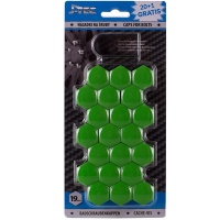 Kryty kolových šroubů a matic, plastové zelené pro šrouby s hlavou 19mm - 20+1kus Kryty kolových šroubů a matic, plastové zelené pro šrouby s hlavou 19mm - 20+1kus