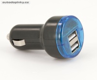 USB napájecí adaptér 2xUSB 5V-1A/12V (do zapalovače) USB napájecí adaptér 2xUSB 5V-1A/12V (do zapalovače)