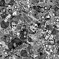 Stickerbomb fólie Graffiti design 1 rozměr 60 x 200cm černobílá Stickerbomb fólie Graffiti design 1 rozměr 60 x 200cm černobílá