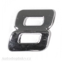 Znak 3D PLASTIC chrom samolepící 8 Znak 3D PLASTIC chrom samolepící 8