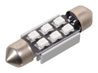 Žárovka 6 SMD LED 12V sufit SV8.5 s rezistorem CAN-BUS modrá Žárovka 6 SMD LED 12V sufit SV8.5 s rezistorem CAN-BUS modrá