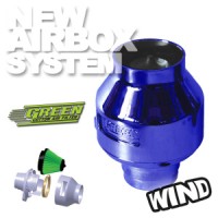 GREEN UNI filtr model WIND SMA - UNI montážní průměr 65, 70, 75 mm maximální výkon 100ps, materiál krytu ABS plast v barvě modré GREEN UNI filtr model WIND SMA - UNI montážní průměr 65, 70, 75 mm maximální výkon 100ps, materiál krytu ABS plast v barvě modré
