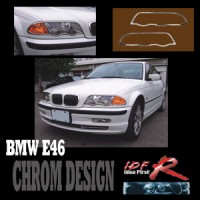 Chromové rámečky předních světlometů BMW 3 E46 4dv. rok výroby 98-02 Chromové rámečky předních světlometů BMW 3 E46 4dv. rok výroby 98-02