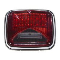 Výstražné LED světlo obdélníkové s přísvitem, 12/24V, červené, R65 Výstražné LED světlo obdélníkové s přísvitem, 12/24V, červené, R65