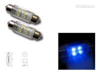 LED žárovky sufit typ T11x39mm (patice SV8.5-8) 4xLED barva osvětlení modrá LED žárovky sufit typ T11x39mm (patice SV8.5-8) 4xLED barva osvětlení modrá