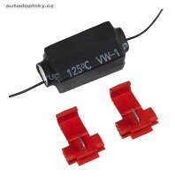 Autostyle rezistor pro montáž žárovek 12V/5W pro 1LED žárovky s paticí T10 a Ba9s (tento rezistor se montuje jako předřadný díl před žárovku, pro vyřazení kontroly prasklé žárovky řídící jednotkou) Autostyle rezistor pro montáž žárovek 12V/5W pro 1LED žárovky s paticí T10 a Ba9s (tento rezistor se montuje jako předřadný díl před žárovku, pro vyřazení kontroly prasklé žárovky řídící jednotkou)