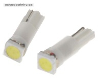 LED žárovka 12V s paticí T5 bílá, 1LED/3SMD LED žárovka 12V s paticí T5 bílá, 1LED/3SMD