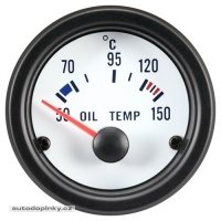 AUTOSTYLE Classic white meřič teploty oleje -- rozsah 50-150°C montážní průměr 52 mm -- zelené osvětlení čísel AUTOSTYLE Classic white meřič teploty oleje -- rozsah 50-150°C montážní průměr 52 mm -- zelené osvětlení čísel