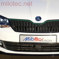 Racing lišta na přední masku - zelená Škoda Fabia III hatchback/Combi -- rok výroby 2014-18 Racing lišta na přední masku - zelená Škoda Fabia III hatchback/Combi -- rok výroby 2014-18