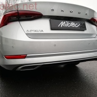 Dummy – koncovky výfuku se středovou lištou, Alu Brush Škoda Octavia IV Hybrid G-TEC, e-TEC -- od roku výroby 2020- Dummy – koncovky výfuku se středovou lištou, Alu Brush Škoda Octavia IV Hybrid G-TEC, e-TEC -- od roku výroby 2020-