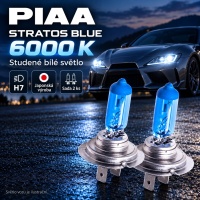 Autožárovky PIAA Stratos Blue 6000K H7 - studené bílé světlo s xenonovým efektem Autožárovky PIAA Stratos Blue 6000K H7 - studené bílé světlo s xenonovým efektem