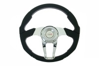 Sportovní volant ProRacing 6112 průměr 35cm, barva černá/chrom, materiál ALU/umělá kůže Sportovní volant ProRacing 6112 průměr 35cm, barva černá/chrom, materiál ALU/umělá kůže
