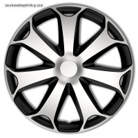 Poklice na kola 16"model Mega (barva stříbrná/černá) - 4 kusy Poklice na kola 16"model Mega (barva stříbrná/černá) - 4 kusy
