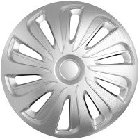 Poklice na kola 14" model Caliber (barva stříbrná carbon-look) - 4 kusy Poklice na kola 14" model Caliber (barva stříbrná carbon-look) - 4 kusy