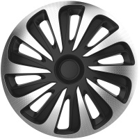 Poklice na kola 16" model Caliber (barva stříbrná/černá carbon-look) - 4 kusy Poklice na kola 16" model Caliber (barva stříbrná/černá carbon-look) - 4 kusy