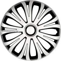 Poklice na kola 16" model Avera (barva stříbrná/černá) - 4 kusy Poklice na kola 16" model Avera (barva stříbrná/černá) - 4 kusy
