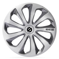 Poklice na kola Sparco 14" model Sicilia (barva stříbrná/šedá/carbon) - 4 kusy Poklice na kola Sparco 14" model Sicilia (barva stříbrná/šedá/carbon) - 4 kusy