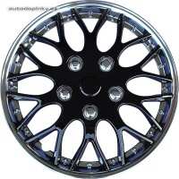 Poklice na kola 14" model Missouri (barva černá/chromový lem) - 4 kusy Poklice na kola 14" model Missouri (barva černá/chromový lem) - 4 kusy
