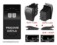 Rocker spínač PRACOVNÍ SVĚTLA 12/24V Rocker spínač PRACOVNÍ SVĚTLA 12/24V