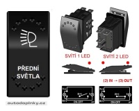 Rocker spínač PŘEDNÍ SVĚTLA 12/24V Rocker spínač PŘEDNÍ SVĚTLA 12/24V