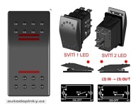 Rocker spínač 2x LED 12/24V Rocker spínač 2x LED 12/24V
