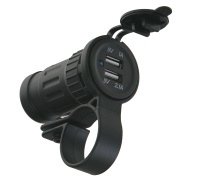 2xUSB zásuvka voděodolná na řidítka / trubku 2xUSB zásuvka voděodolná na řidítka / trubku