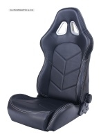 Sportovní sedadlo model Type TN PUR imitace kůže sklopné s nastavitelným opěradlem (použitelné na pravou i levou stranu) barva černá + stříbrné švy (včetně UNI pojezdů) Sportovní sedadlo model Type TN PUR imitace kůže sklopné s nastavitelným opěradlem (použitelné na pravou i levou stranu) barva černá + stříbrné švy (včetně UNI pojezdů)