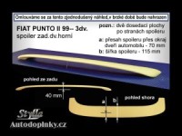 Zadní spoiler kšilt nad okno Fiat Punto II 3dv. -- od roku výroby 99- Zadní spoiler kšilt nad okno Fiat Punto II 3dv. -- od roku výroby 99-