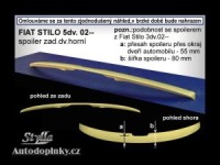 Zadní spoiler kšilt nad okno Fiat Stilo 5dv. -- od roku výroby 01- Zadní spoiler kšilt nad okno Fiat Stilo 5dv. -- od roku výroby 01-