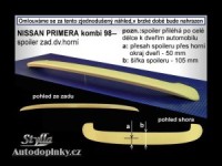 Zadní spoiler kšilt nad okno Nissan Primera combi -- rok výroby 98-01 Zadní spoiler kšilt nad okno Nissan Primera combi -- rok výroby 98-01