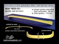 Zadn� spoiler k�ilt nad okno Seat Ibiza -- od roku v�roby 02-