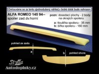 Zadní spoiler kšilt nad okno Alfa Romeo 145 -- rok výroby 94-00 Zadní spoiler kšilt nad okno Alfa Romeo 145 -- rok výroby 94-00