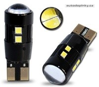 LED žárovka 12V T10 bílá, 10LED/5630SMD s čočkou LED žárovka 12V T10 bílá, 10LED/5630SMD s čočkou